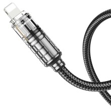 Дата кабель Hoco U122 Lantern Transparent Discovery Edition Type-C to Lightning (1.2m) – Black