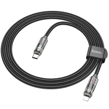 Дата кабель Hoco U122 Lantern Transparent Discovery Edition Type-C to Lightning (1.2m) – Black