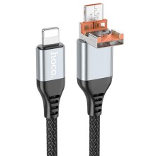 Дата кабель Hoco U128 Viking 2in1 USB/Type-C to Lightning (1m)