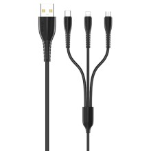 Дата кабель Usams US-SJ367 U35 3in1 USB to Combo 2A (1m) – undefined