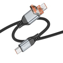 Дата кабель Hoco U128 Viking 2in1 USB/Type-C to Type-C (1m) – Black