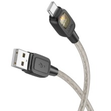 Дата кабель Hoco U124 Stone silicone power-off USB to Type-C (1.2m) – Black