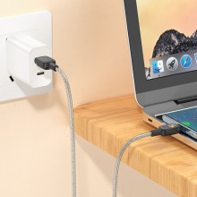 Дата кабель Hoco U124 Stone silicone power-off USB to Type-C (1.2m) – Black