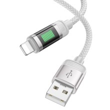Дата кабель Hoco U126 Lantern 2.4A USB to Lightning (1.2m) – Gray
