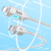 Дата кабель Hoco U123 Regent colorful 27W Type-C to Lightning (1.2m) – Gray