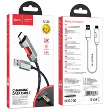 Дата кабель Hoco U123 Regent colorful 3A USB to Type-C (1.2m) – Black