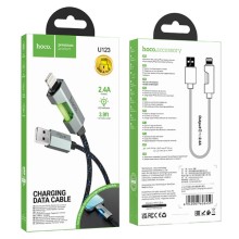 Дата кабель Hoco U123 Regent colorful 2.4A USB to Lightning (1.2m) – Black