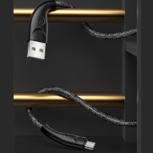 Дата кабель Usams US-SJ393 U41 Micro Braided Data and Charging Cable 1m – Чорний