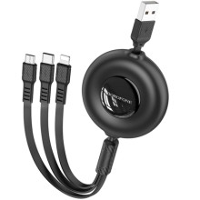 Дата кабель Borofone BX74 USB to 3in1 (1m) – Black