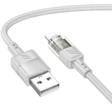 Дата кабель Hoco U129 Spirit Transparent USB to Lightning 2,4A (1.2m) – Gray