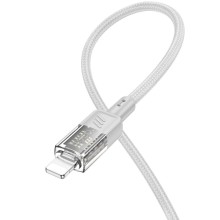 Дата кабель Hoco U129 Spirit Transparent USB to Lightning 2,4A (1.2m) – Gray