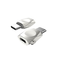 Переходник Hoco UA8 MicroUSB to Type-C – Стальной