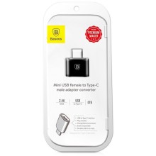 Перехідник Baseus USB Female To Type-C Male Adapter Converter (CATOTG) – Чорний