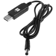 Кабель живлення для роутера/модема USB-DC 12V GEN 2 (з перетворювачем) – Чорний