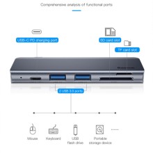 Перехідник Hub Baseus Harmonica 5-in-1 (CAHUB-K) – Сірий