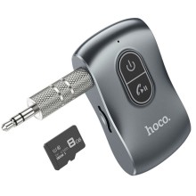 Bluetooth аудіо ресивер Hoco E73 Tour Car – Metal gray