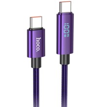 Дата кабель Hoco U125 Benefit 100W Type-C to Type-C with display (1.2m) (Purple)