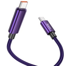 Дата кабель Hoco U125 Benefit 100W Type-C to Type-C with display (1.2m) – Purple