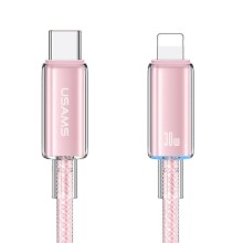 Дата кабель USAMS US-SJ659 Type-C to Lightning PD Cloud Series (1.2m) (Pink)