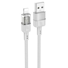 Дата кабель Hoco U129 Spirit Transparent USB to Lightning 2,4A (1.2m) (Gray)