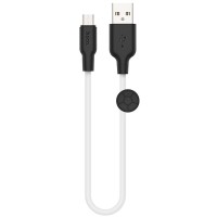 Дата кабель Hoco X21 Plus Silicone MicroUSB Cable (0.25m) (Чорний)