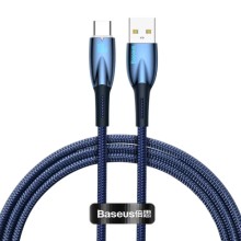 Дата кабель Baseus Glimmer Series Fast Charging Data Cable USB to Type-C 100W 2m (CADH00050) (Blue)