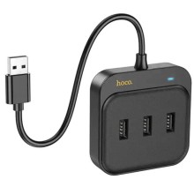 Переходник HUB Hoco HB35 Easy link 4-in-1 Gigabit Ethernet Adapter (USB to USB3.0*3+RJ45) (L=0.2M)