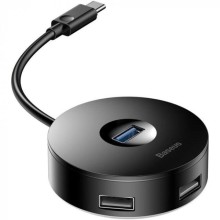 Перехідник HUB Baseus Round Box Type-C to USB 3.0 + 3USB 2.0 (CAHUB-G) – Чорний