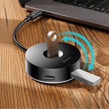 Перехідник HUB Baseus Round Box Type-C to USB 3.0 + 3USB 2.0 (CAHUB-G) – Чорний