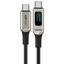 Дата кабель Acefast C6-03 USB-C to USB-C 100W zinc alloy digital display braided (2m) (Серебряный)