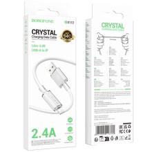 Дата кабель Borofone BX112 Lemon USB to Lightning 2.4A (1m) – White