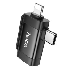 Переходник Hoco UA31F OTG 2in1 Lightning male/Type-C male to USB female – Black