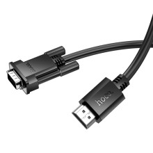 Дата кабель Hoco US12 HDTV male to VGA male HD (2m) – Black