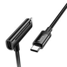 Дата кабель Hoco U135 Incredible 2in1 Type-C to Lightning/Type-C (1m) – Black