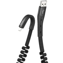 Дата кабель Hoco U78 "Cotton treasure elastic" MicroUSB (1.2М) – Черный