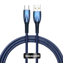 Дата кабель Baseus Glimmer Series Fast Charging Data Cable USB to Type-C 100W 1m (CADH00040) – Голубой