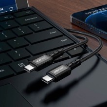 Дата кабель Acefast C1-09 USB-C to USB-C PD240W 40Gbps USB 4 aluminum alloy (1m) – Чорний