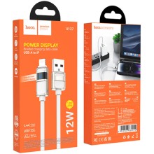 Дата кабель Hoco U137 Line with display USB to Lightning 2.4A/12W (1.2m) – Білий