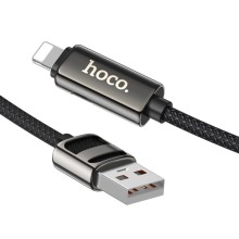 Дата кабель Hoco U137 Line with display USB to Lightning 2.4A/12W (1.2m) – Чорний