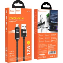 Дата кабель Hoco U137 Line with display USB to Lightning 2.4A/12W (1.2m) – Чорний