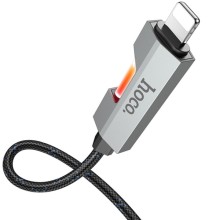 Дата кабель Hoco U123 Regent colorful 2.4A USB to Lightning (1.2m) – Чорний