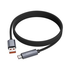 Дата кабель Hoco X112 Favor with display USB to Type-C 5A (1m) – Чорний