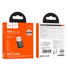 WiFi адаптер Hoco HI33 WiFi5 USB 650Mbps – Черный