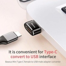 Переходник Baseus USB Male To Type-C Female Adapter Converter 3A (CAAOTG-01) – Черный