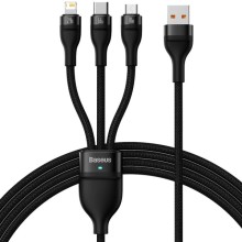 Дата кабель Baseus Flash Series 2 USB to MicroUSB-Lightning-Type-C 66W (1.2m) (CASS04000) – Чорний