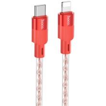 Дата кабель Hoco X99 Crystal Junction PD 27W Type-C to Lightning (1m) (Красный)