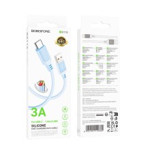 Дата кабель Borofone BX115 Lotto USB to Type-C 3A (1m) – Голубой