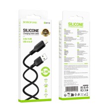 Дата кабель Borofone BX113 Lenny USB to Lightning 2.4A (3m) – Черный