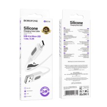 Дата кабель Borofone BX114 Structure USB to MicroUSB 2.4A (1m) – Белый