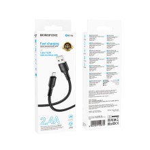 Дата кабель Borofone BX116 Certain USB to MicroUSB 2.4A (1m) – Черный